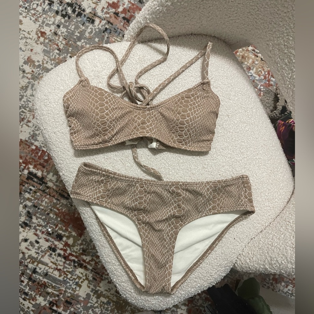 Snakeskin Print Bikini Set Size Small